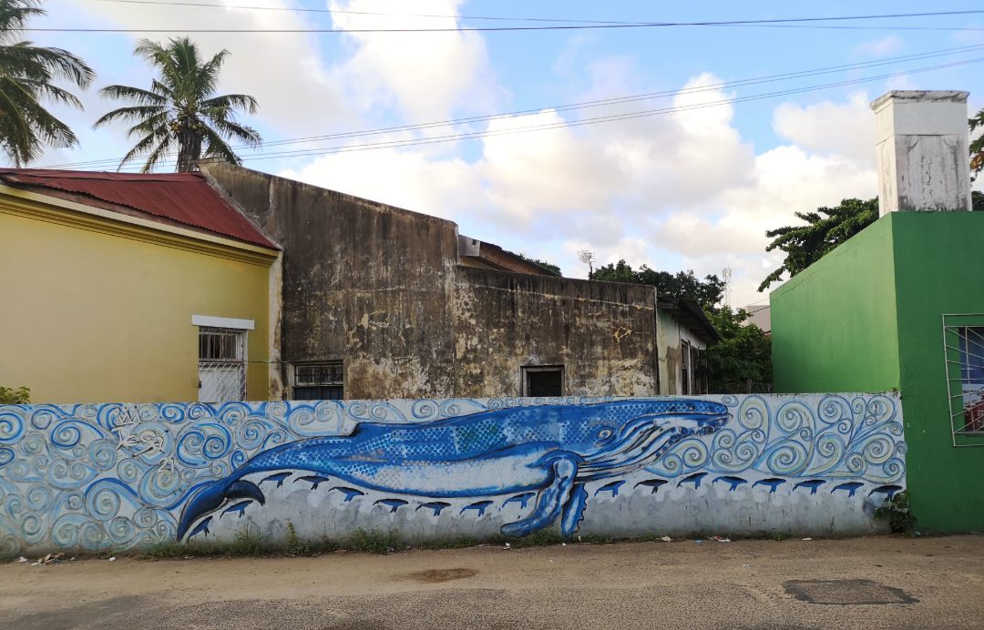 Mural mit einem Wal