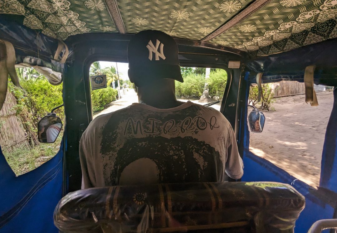 Tuk-Tuk-Fahrer von hinten fotografiert