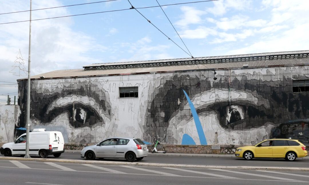 Die Augen der Mona Lisa als Mural