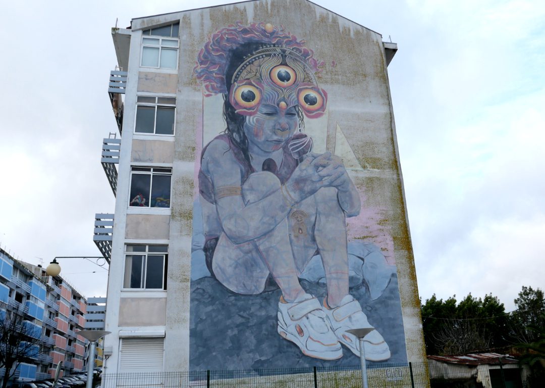 Mural eines Indiomädchens